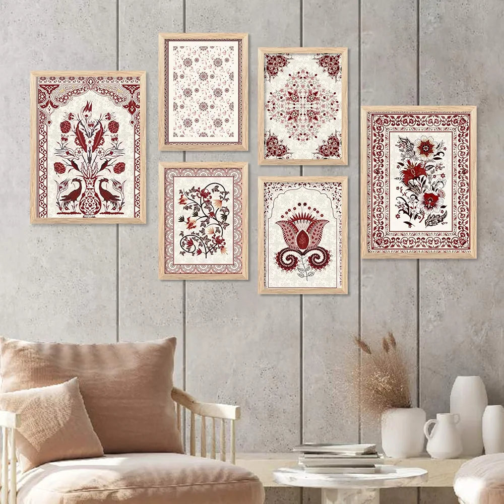 Kotart Premium Digital Paintings with Frame Floral Painting Pack of 6 art 4