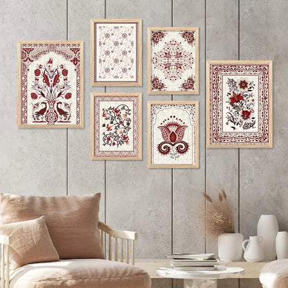 Kotart Premium Digital Paintings with Frame Floral Painting Pack of 6 art 4