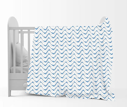 Divine Casa 120 GSM Microfiber Single Kids Dohar Soft & Lightweight Throw Blanket Floral Pattern Colour Galaxy Blue & White