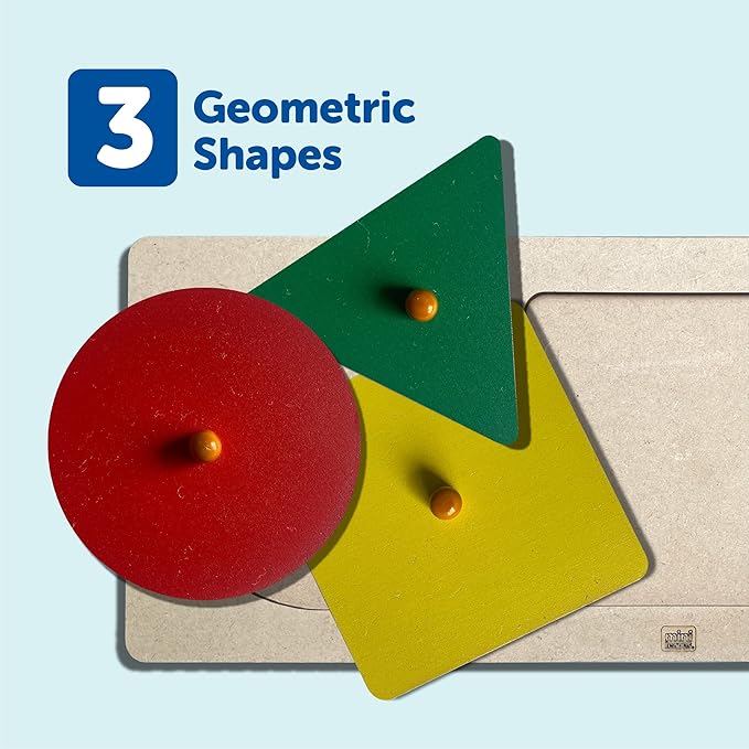 Mini Leaves Montesoori Baby Toys Puzzles Colorful 3 Shape Puzzles Toys for 6-12 Months | 1 2 3 Years Old Toddlers