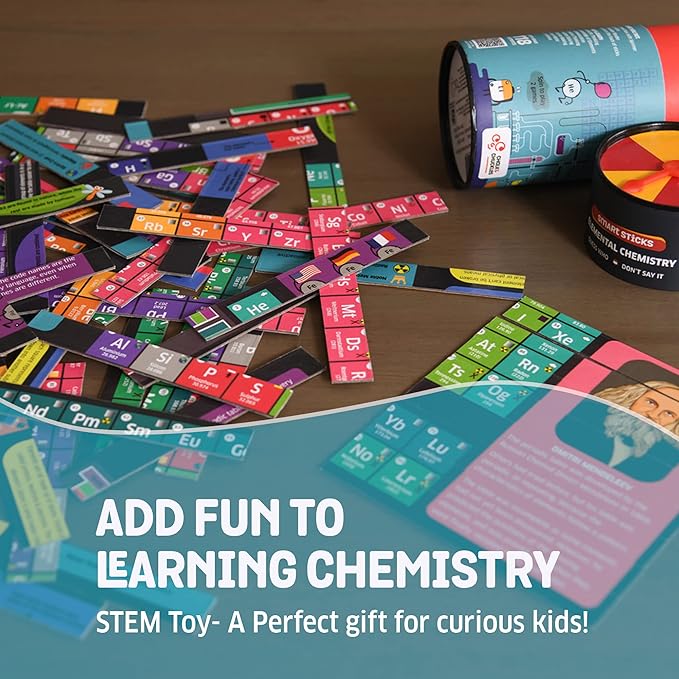 Chalk and Chuckles Science Toys | Smart Sticks Elemental Chemistry Game for Kids | Stem Puzzle and Game