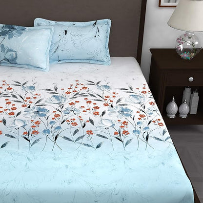 Story@Home Bedsheet Cotton King Size Flatsheet Bedsheet with 2 Pillow Covers for Bedroom