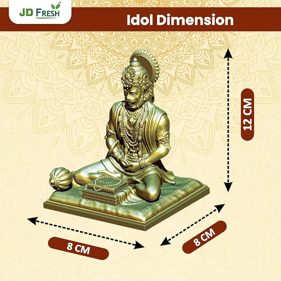 Jd Fresh 4.5 Inch Bajrangbali Statue with Gada - Bronze