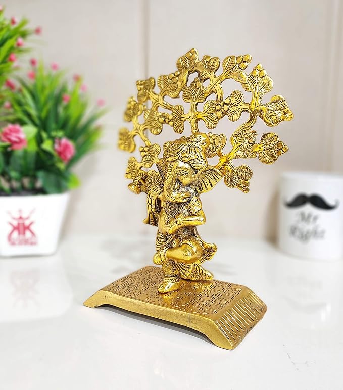 KridayKraft Metal Ganesha Statue Ganpati Murti Religious Idol for Pooja