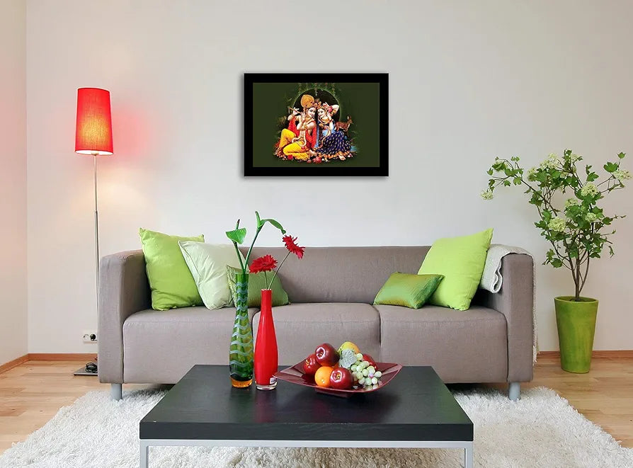 Lifehaxtore Raasleela Radha Krishna Art Framed Painting Model 3