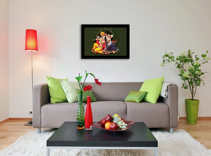 Lifehaxtore Raasleela Radha Krishna Art Framed Painting Model 3