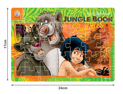 Ratna's 4in1 Jungle Book Jigsaw Puzzle Size 24cm x 17cm - Mowgli, Bagheera, Baloo, etc - 140 Pieces  Toy for Kids 3+ Years