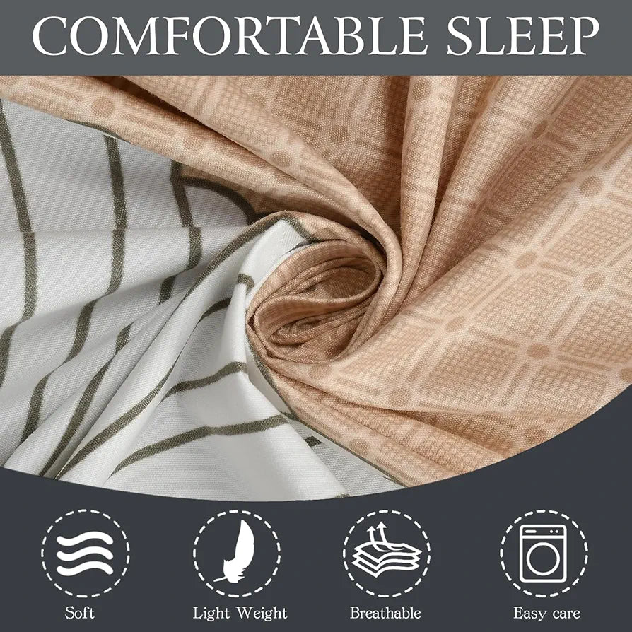 Fresh From Loom Floral Single Size Bedsheet Microfiber Rotary Printed Hypoallergenic with 1 Pillow Covers Multicolor 144 TC Almond