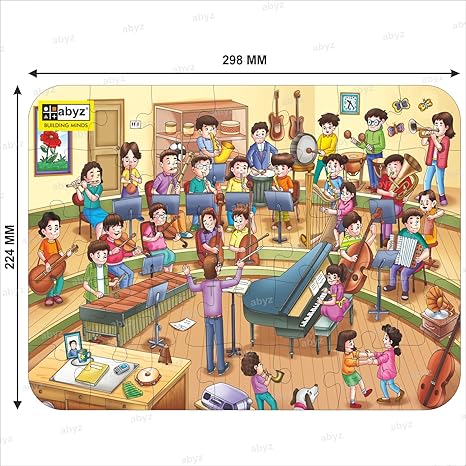ABYZ Wooden Jigsaw Puzzles for Kids Music Class Jigsaw Puzzle for Kids of Age 4-6 Years 35 Pcs Puzzle