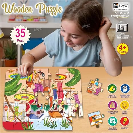 Abyz Wooden Jigsaw Puzzles For Kids Pongal Jigsaw Puzzle For Kids Of Age 4-6 Years 35 Pcs Puzzle