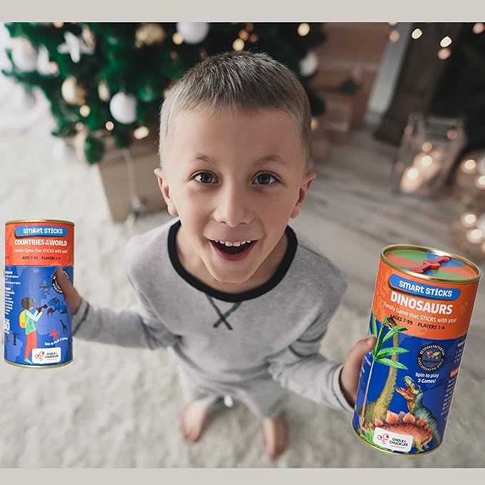 Chalk and Chuckles Smart Sticks Dinosaurs Trivia Game From Super Fun Family World Map Puzzle | Educational Game