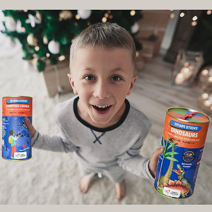 Chalk and Chuckles Smart Sticks Dinosaurs Trivia Game From Super Fun Family World Map Puzzle | Educational Game