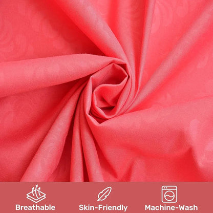 Fresh From Loom Single Bedsheet Microfiber Rotary Printed Hypoallergenic Wrinkle Free with 1 Pillow Covers 144 TC Pink Damas