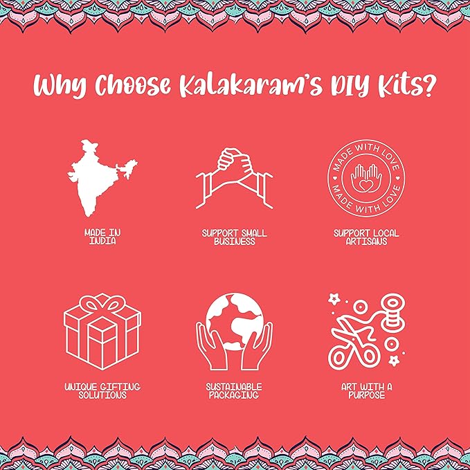 Kalakaram Diy Kalighat Kettle Painting Kit | Indian Ethnic Art Form Painting Kit | Foster Creativity & Self-expression in Kids | Educational Kit for Kids