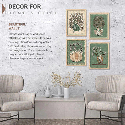 Kotart Gond Art Wall Paintings for living Room Set of 6 Multicolor  art 2