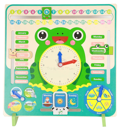 Trinkets & More Calendar Educational Clock Toy For Kids Learning 