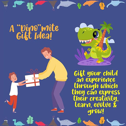 Kalakaram Paint Your Own Dinosaur Coaster Diy Kit for Kids | Fun & Educational Paint Activity for Kids