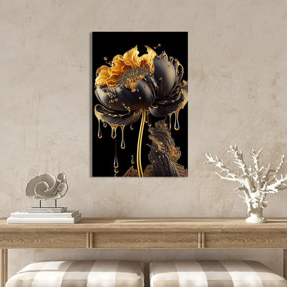 Kotart Modern Art Canvas Paintings for Bedroom Room Living Room Abstract Golden Floral Canvas Painting Style02