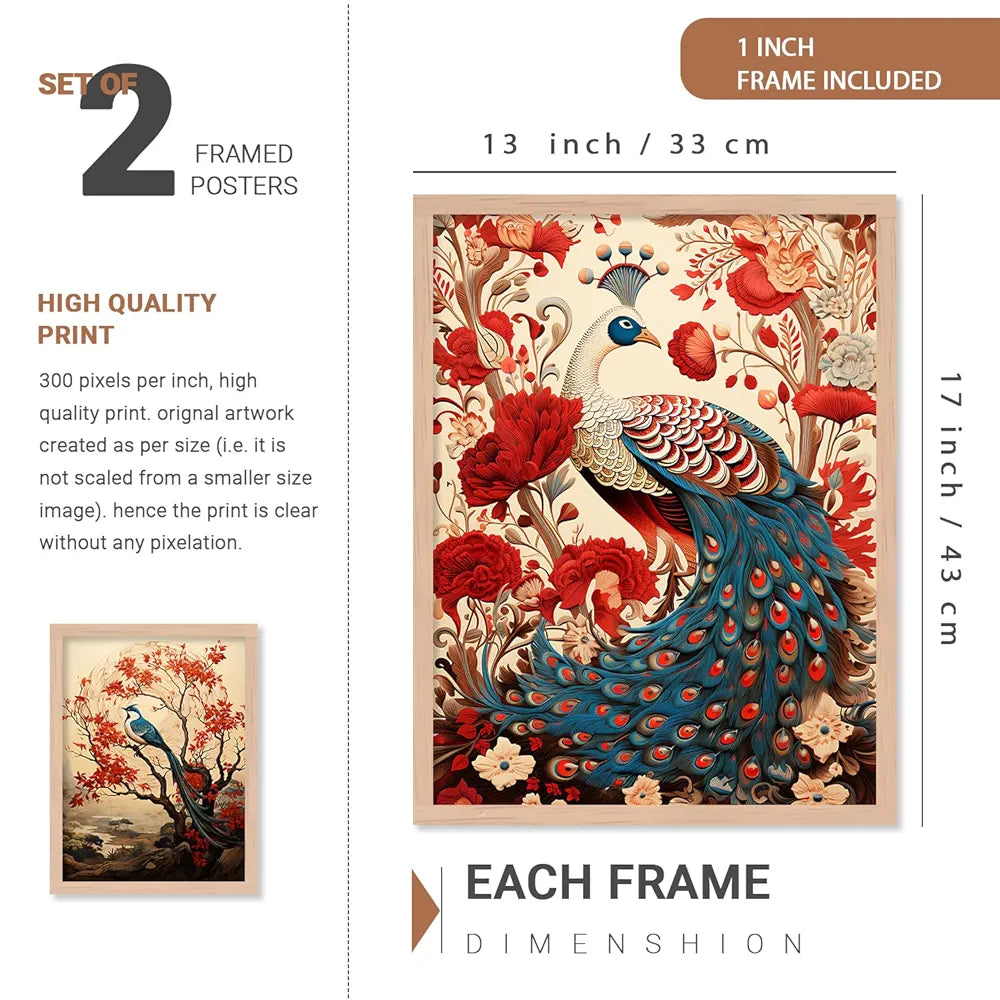 Kotart Madhubani Art Paintings with Frame Traditional Framed Painting Pack of 6 D