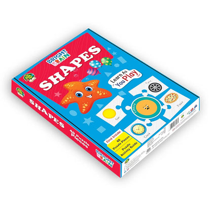 The Book Tree Bright Brain Shapes Puzzle - Learn & Recognise Shapes with 40 Puzzle Pieces – Engaging Activity for Kids Age 3+ - Gift Box by Majestic Book Club