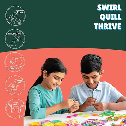 Kalakaram Mandala Quilling Kit Stripes and Tools | Diy Craft Kit for Kids and Adults | With Pre-designed Canvas Board