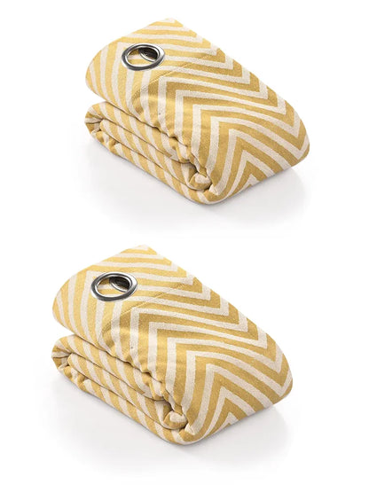 Saral Home Chevron Designer Curtains Yellow