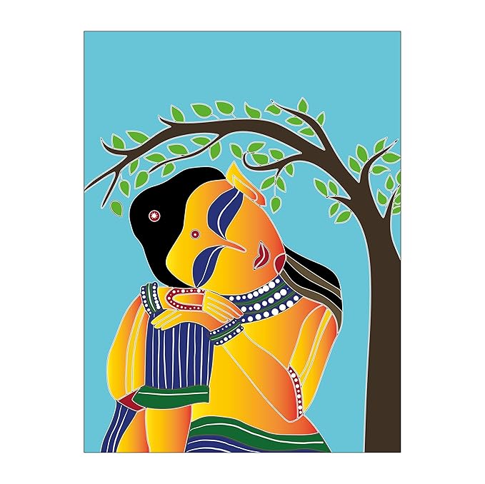 Hobby India Self Painting Beautiful Indian Tribal Canvas | Pre-designed Canvas Board for Best Gift Adults & Artist