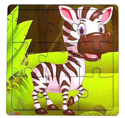 Fiddlys Kid's Wooden Jigsaw Puzzle Games for Children & Kids Paperless Puzzle - 9 Pieces | Pack of 4 | Age 3+