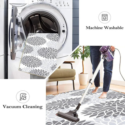 Ishro Home Velvet Premium Kitchen Mats For Floor Kitchen Runner 2 Pcs Set Colour Breeze Grey