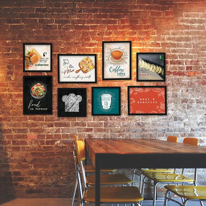 Kotart Paper Food is Favourite Photo Frames For Kitchen And Restaurant Set Of 8 - Design012