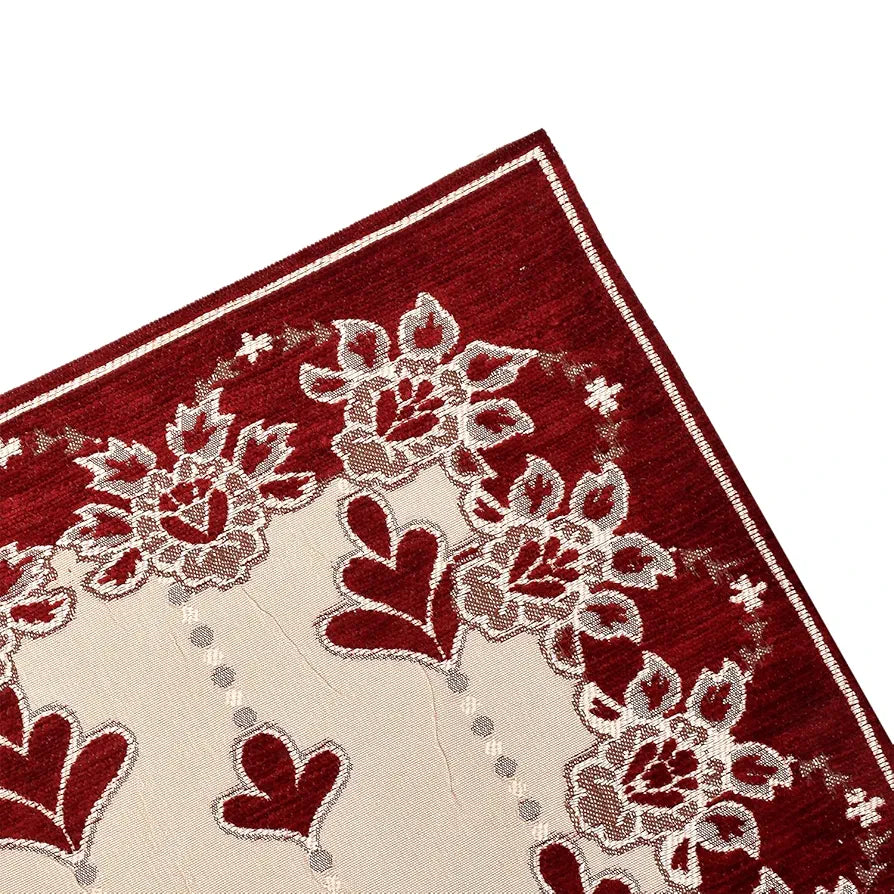 Kuber Industries Rectangular Floral Print Cotton Table Runner for Dining and Center Table Set of 2 Maroon