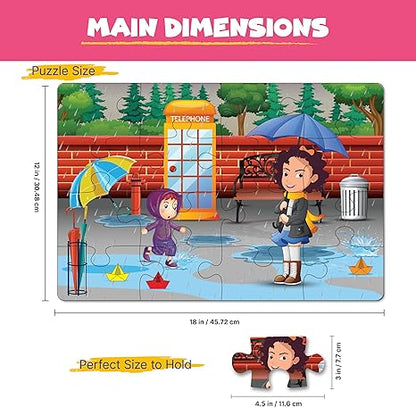 The Puzzl Co - Set of 2 Seasons Jigsaw Puzzles Educational Toy for Kids, for Boys & Girls