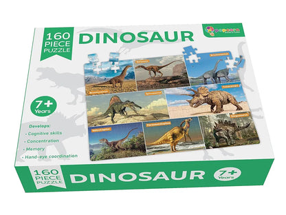 Popcorn 160 Piece Puzzles for Kids | Dinosaur Jigsaw Puzzle Game for 7+ Years Old Children | Improve Kid Knowledge and Concertation