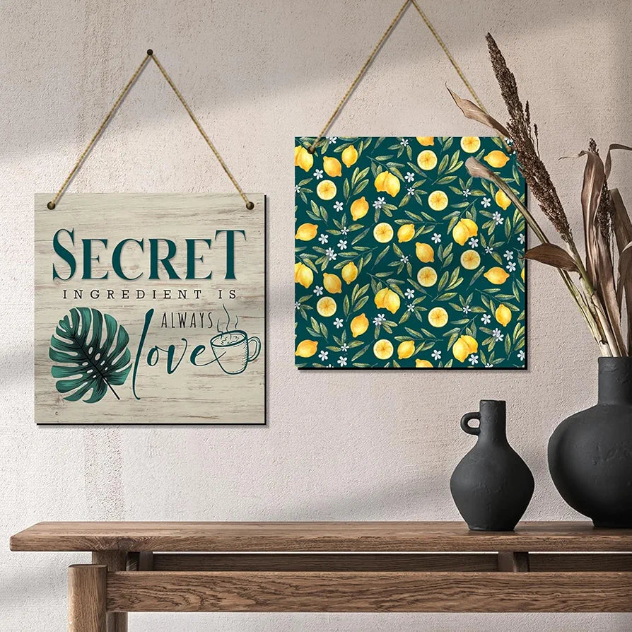 Kotart Secret Ingredient Kitchen Quotes Wooden Wall Art Hanging for Bar Restaurant Kitchen Dining Area