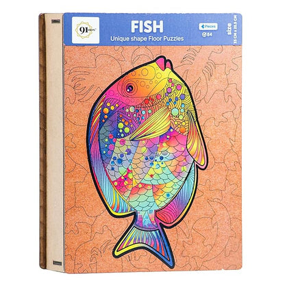 91 Knots Fish Theme 84 Pieces Wooden Puzzle Games for Kids | Animal Puzzles for Kids | Wooden Puzzle for Kids 6+ | Board Games for Kids