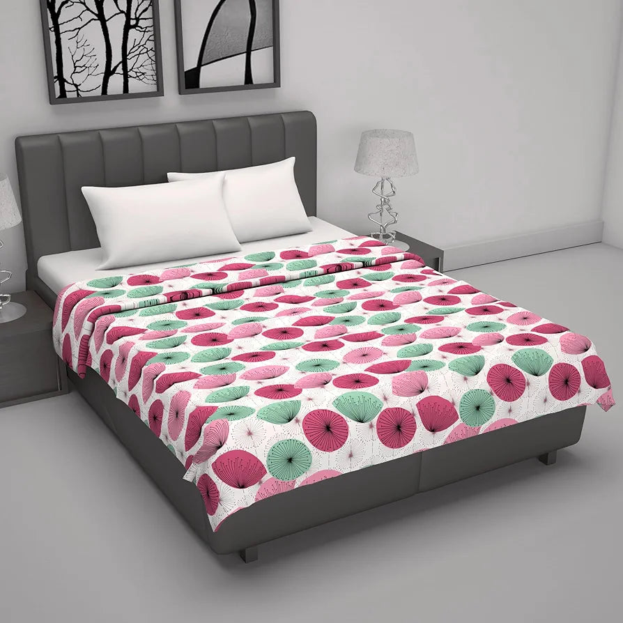 Divine Casa 100% Cotton Double Bed Dohar Ultra-Soft AC Blanket Colour Rose Pink