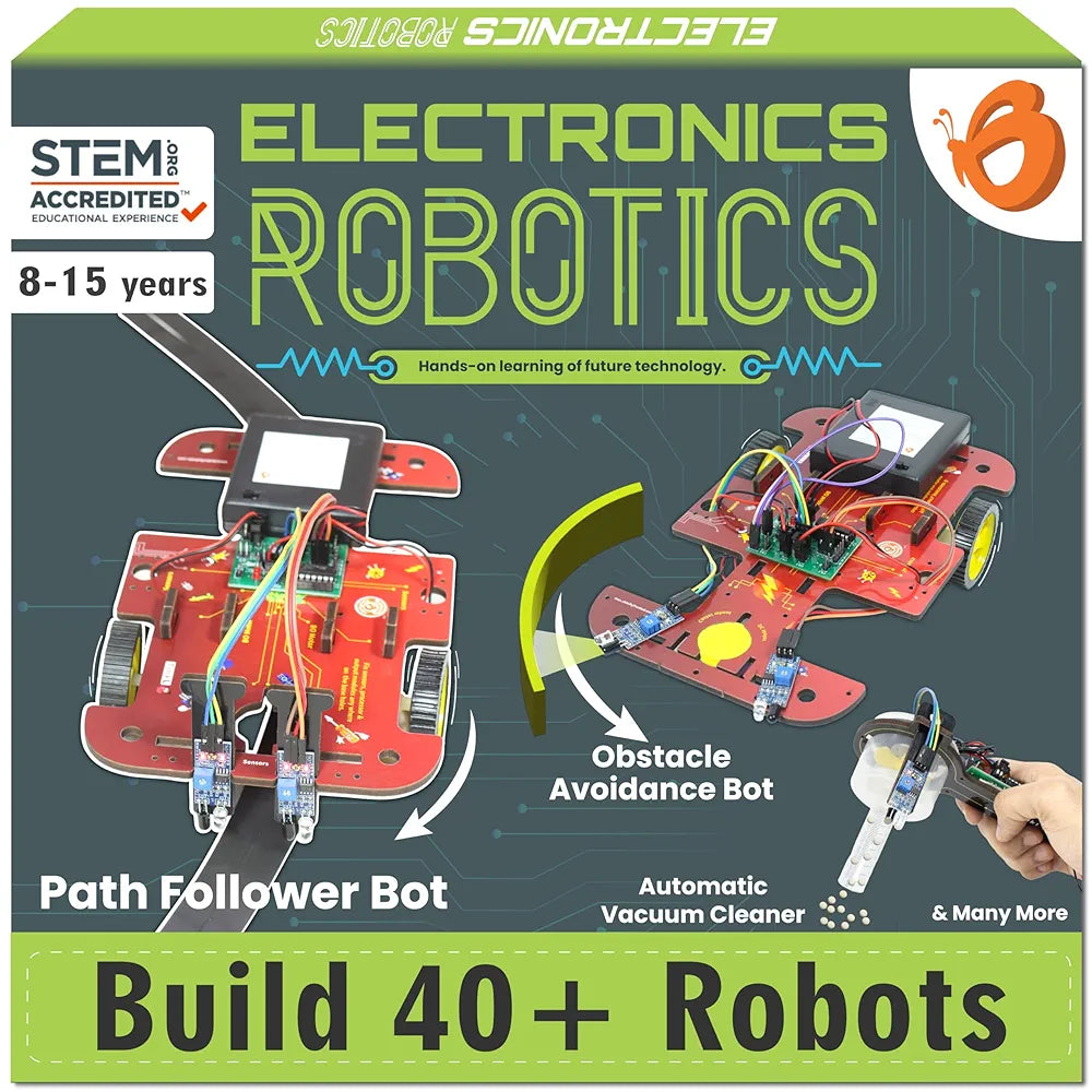 Butterfly EduFields Jumbo 40In1 Stem Robotics Kit | Robot Toys for Kids Ages 8 9 10 11 12 Years Old Boys Girls | 100+ Parts, Electronics Sensor Modules |No Coding Required | Birthday Gift for Ages 8+