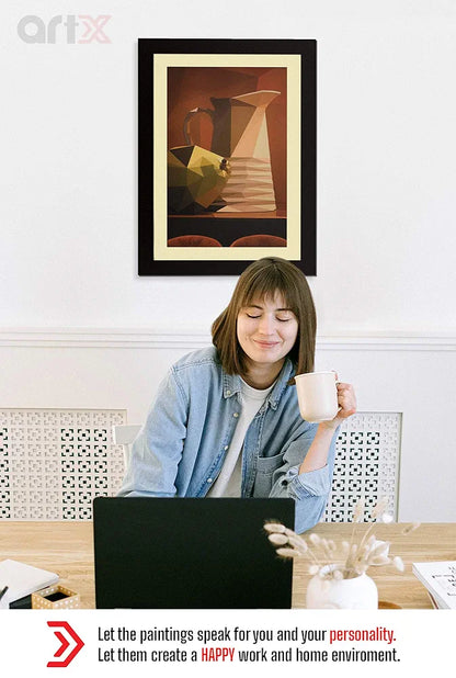 ArtX Paper Premium Abstract Kitchen Wall Art Painting Multicolor Abstract