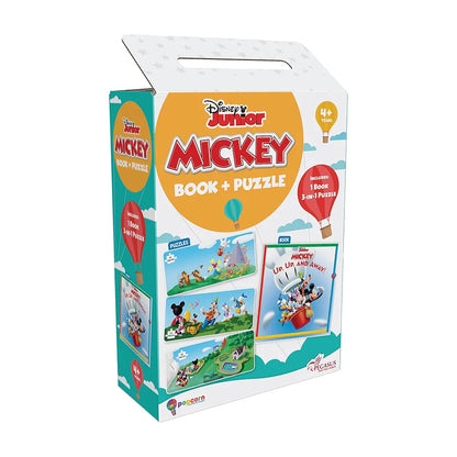 Disney Junior Mickey Book & Puzzles for Kids 4 Years and Above | Up,Up, and Away | 1 Book & 60 Piece Puzzles