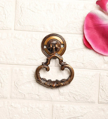 Two Moustaches Ethnic Indian Carved Brass Door Knocker