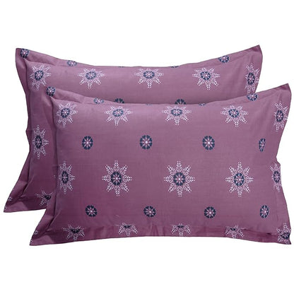 Huesland by Ahmedabad Cotton 144 TC Cotton Bedsheets for King Size Bed with 2 Pillow Covers | Mandala | Pink & Magenta