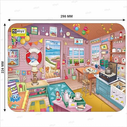 ABYZ Wooden Jigsaw Puzzles for Kids The Beach House Jigsaw Puzzle for Kids of Age 4-6 Years 25 Pcs Puzzle
