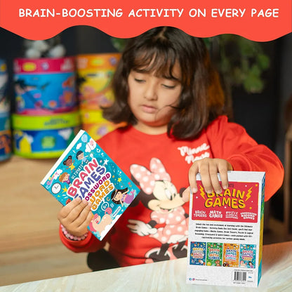 400+ Brain Boosting Activity Book for 6+ Years Old Kids | Set of 4 book - 400+ activities with Maths Games, Brain Teasers, Puzzle & Logical Reasoning, Crosswords & Word Games | The Book Tree Books