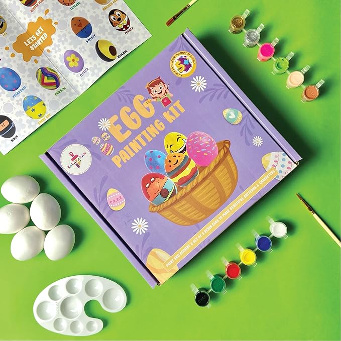 Kalakaram Fake Eggs Painting and Coloring Kit for Kids | Set for 5 Year Old, Fun & Creative Activity for Kids 5 Resin Mouled
