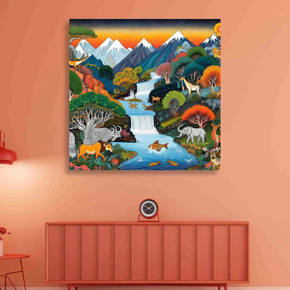 Livin'luxe Paintings Jungle Modern Art Canvas Home Decor Wall Paintings With Frame Painting CR-303