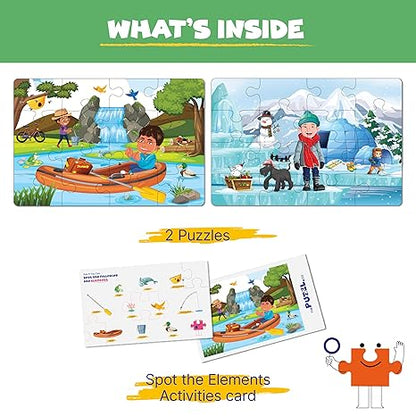 The Puzzl Co - Set of 2 Seasons Jigsaw Puzzles for Boys & Girls Designed by Puzzle Experts
