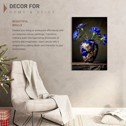 Kotart Blue Floral Modern Art Canvas Paintings for Bedroom Room Living Room Abstract Canvas Painting Style01