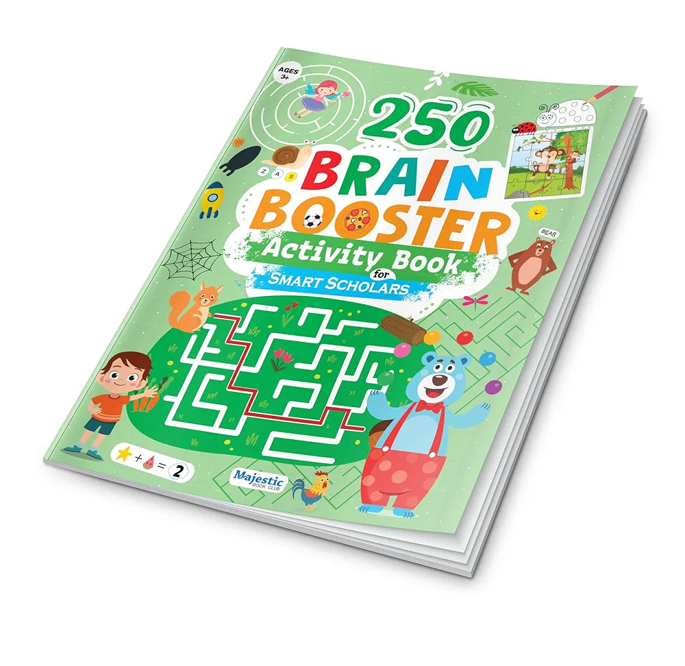 Brain Booster Activity Book for Age 3+ | 250 Engaging Brain Booster Activities to Enhance Focus and boost Problem-Solving Skills | Fun Learning | The Book Tree Books