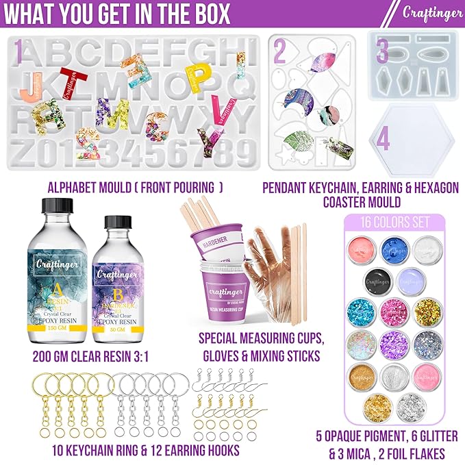Craftinger Diy 85 Pieces Pro Resin Art Kit | Multicolour