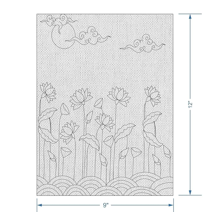 Hobby India Self Painting Beautiful Pichwai Flower Canvas | Pre-designed Canvas Board for Best Gift Adults & Artist